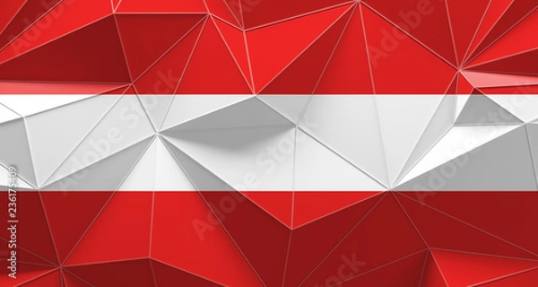 Fototapeta Austria polygonal design flag background. 3d illustration
