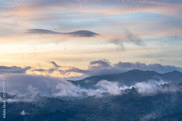 Obraz Mountains and fog in the morning.