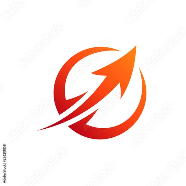 Fototapeta Fast Arrow In Circle Shape Business Logo Design