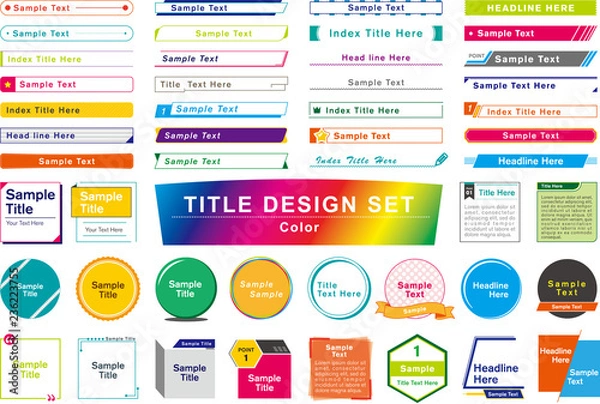 Obraz タイトル見出しグラフィックテンプレート カラーセット