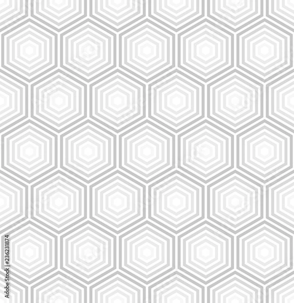 Fototapeta Geometric abstract hexagonal background. Geometric modern light silver ornament. Seamless modern pattern