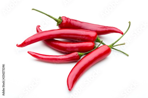 Obraz Red chilli pepper isolated on a white background.
