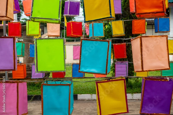Fototapeta Colorful lantern in temple