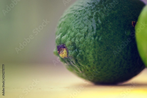 Fototapeta Dark green lemon close-up