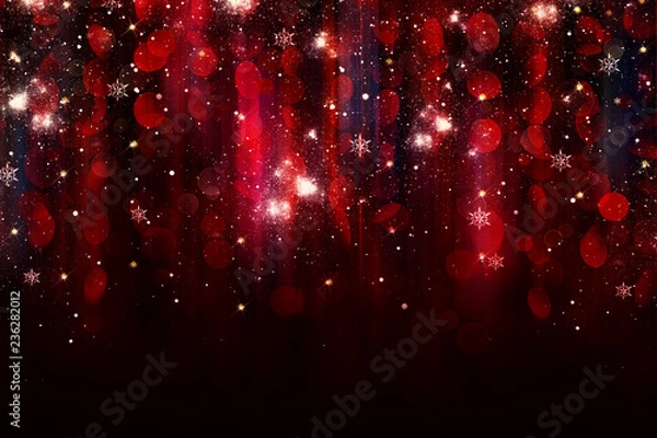 Fototapeta Kolorowe światła na czerwonym tle.