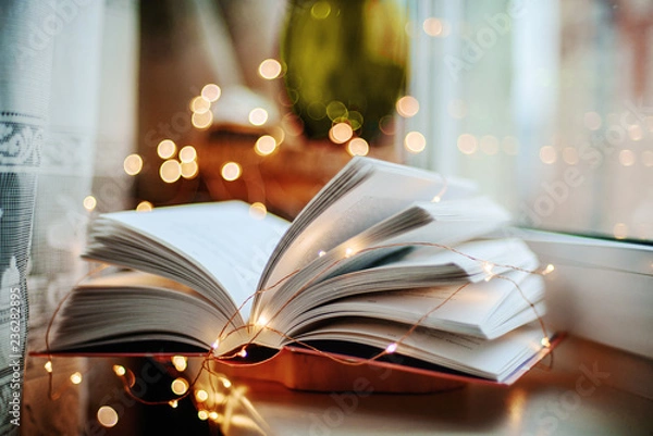 Obraz open book with lights