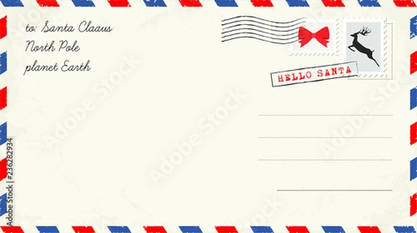 Fototapeta Christmas Letter to Santa Claus. Christmas Wish