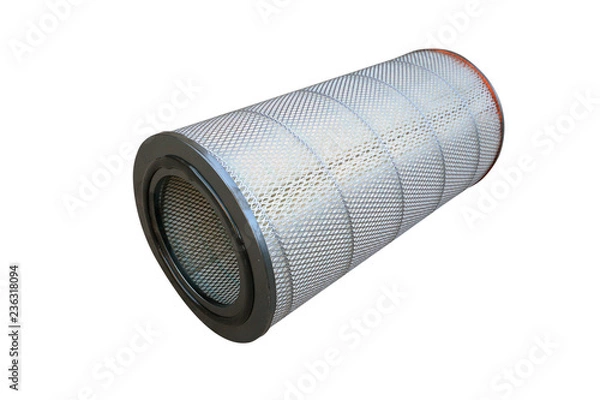 Fototapeta Air filter, auto spare part isolated on white background