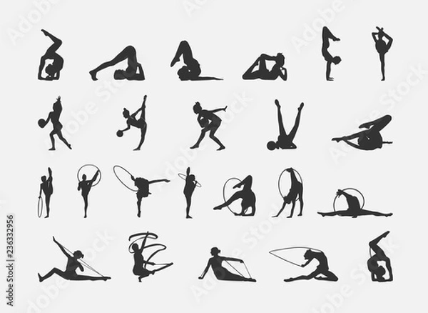 Obraz Athletes silhouettes. Vector illustration.