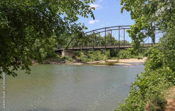 Obraz Bridge Over River With Trees