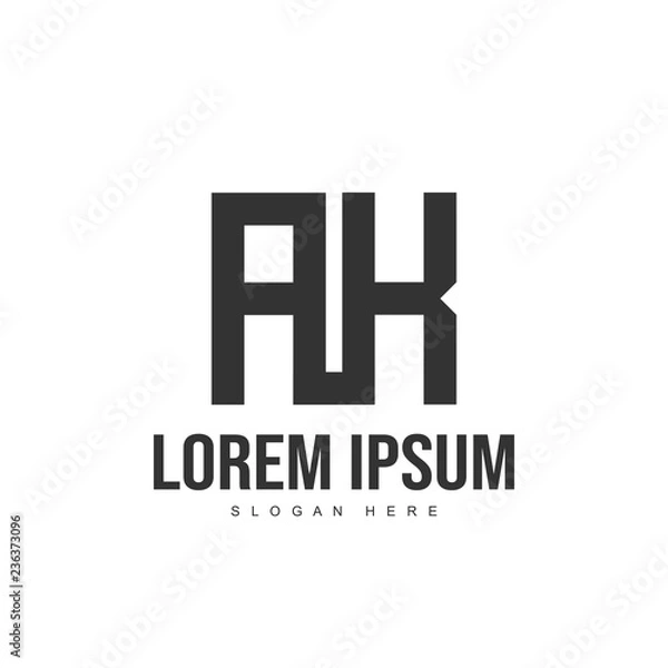 Obraz AK Logo template design. Initial letter logo design