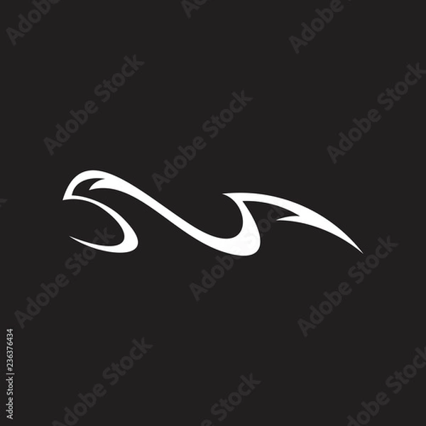 Fototapeta simple curves wave motion design brand logo 