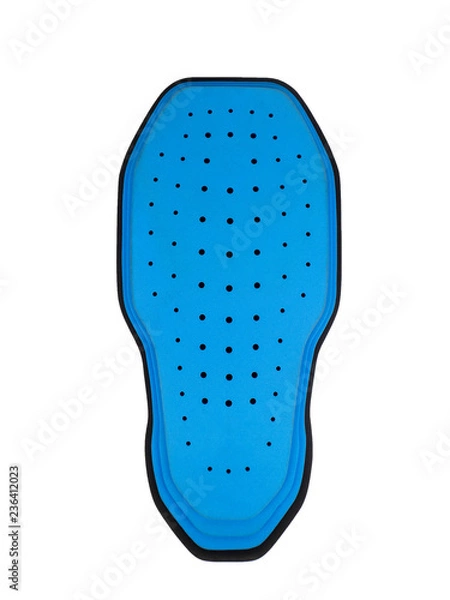 Fototapeta Motorbike central back protection insert jacket for safety your ride, importance designed to absorb multiple impacts injured in road accidents.