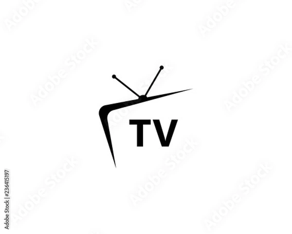 Obraz Ikona płaski projekt logo TV