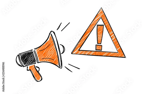 Obraz megafon ostrzegawczy