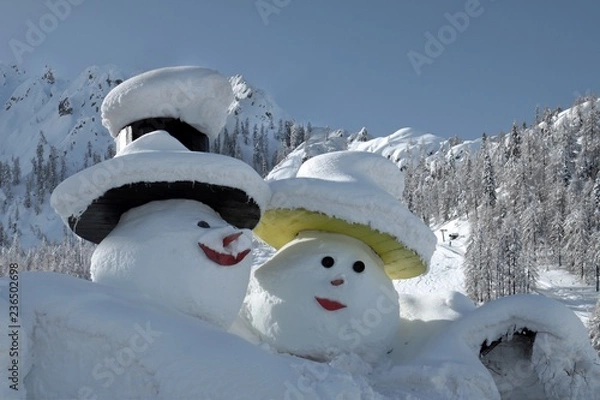 Obraz Snow snowmen in the Dolomites