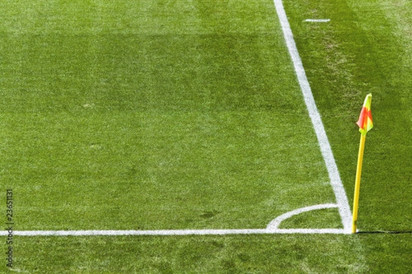 Obraz Eckmarkierung, Eckfahne, Fußballplatz