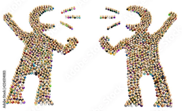 Obraz Cartoon Crowd Figures, Argument Pair