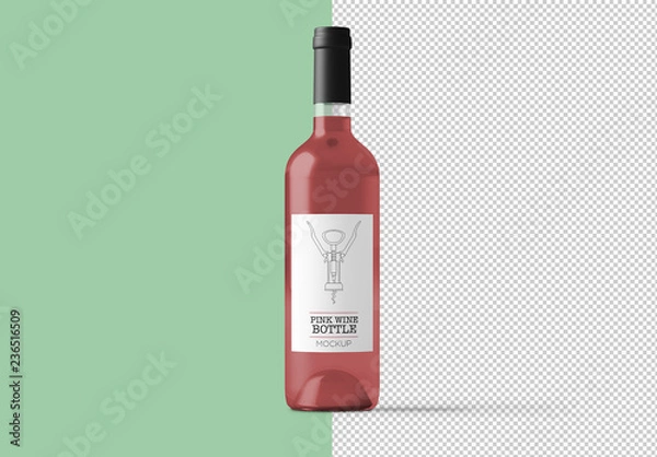 Obraz Pink Wine Bottle Mockup