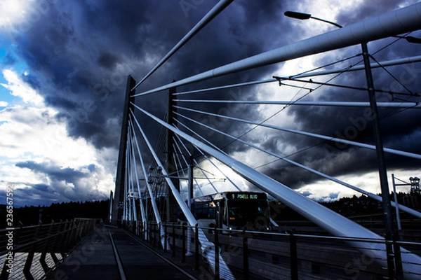 Fototapeta Dark cloud over the city