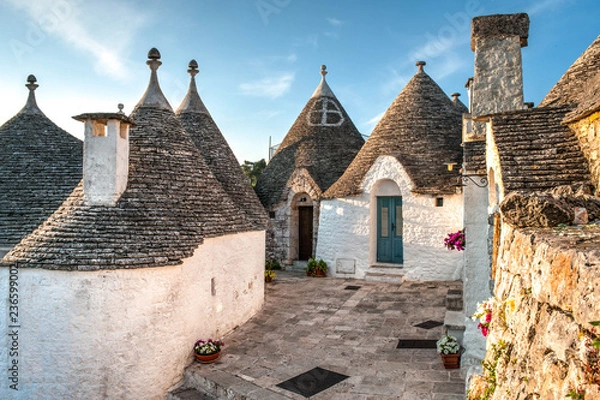 Fototapeta Widok na domy Trulli w Alberobello we Włoszech