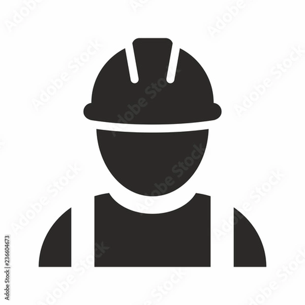 Obraz Ikona wektor pracownik budowlany