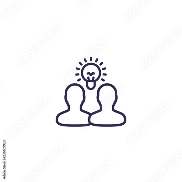 Fototapeta people with idea line icon