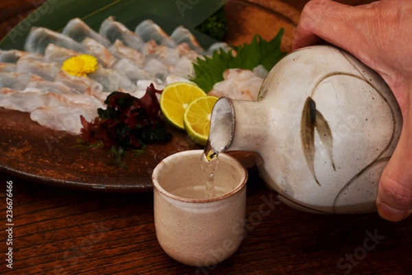 Obraz カサゴの刺身で晩酌