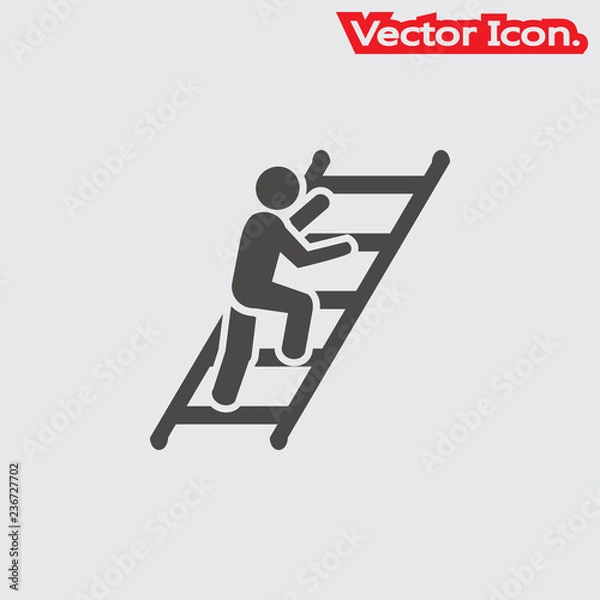 Fototapeta Career ladder icon isolated sign symbol and flat style for app, web and digital design. Vector illustration.