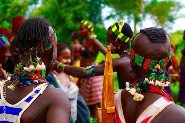 Obraz カイアファールの民族マーケット、エチオピア南部