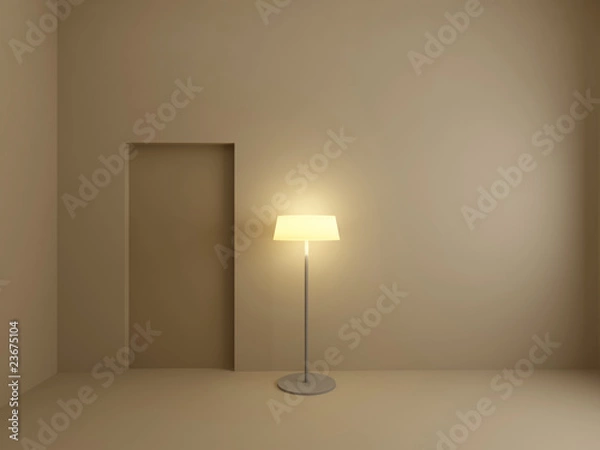 Obraz Floorlamp in empty room.