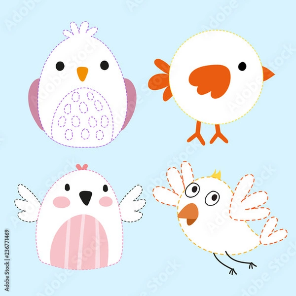 Fototapeta birds page coloring vector design