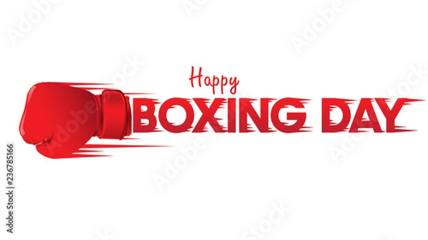 Obraz Boxing day vector illustration.Typography combined in a shape of boxing gloves