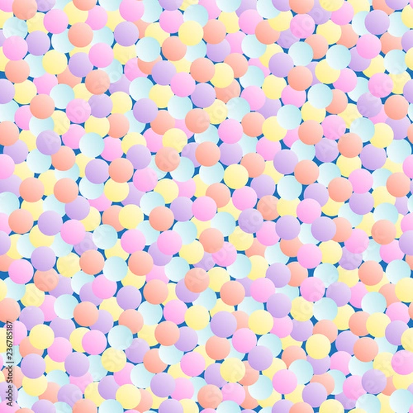 Fototapeta Seamless color pattern with multicolored  confetti flying. Vector illustration.