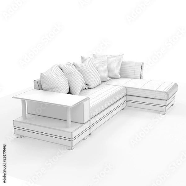 Obraz 3D rendering. Modern sofa of simple shape