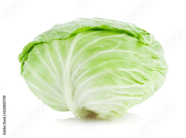 Obraz Green cabbage isolated on white background