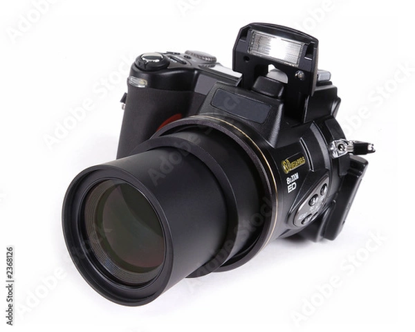 Fototapeta digital slr camera with attached zoom lens