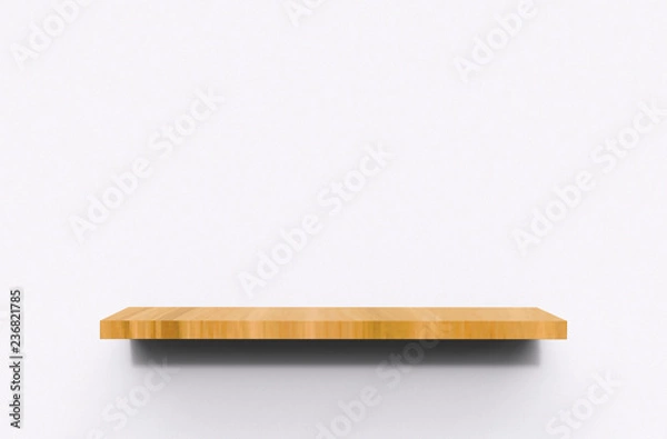 Obraz 3D Illustration of floating shelf mounted on wall