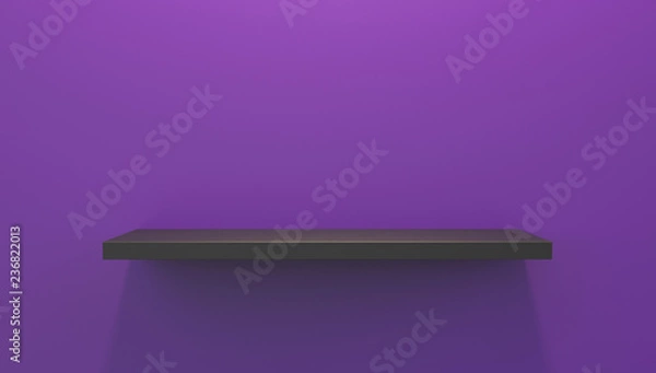 Obraz 3D Illustration of floating shelf mounted on wall