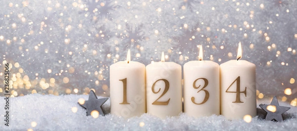 Obraz 4.Advent tło karty złote