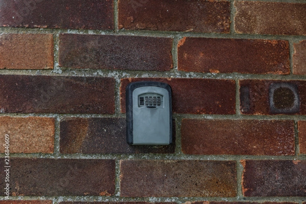 Obraz Security keyboard at the entrance of a bungalow in a Norfolk campsite