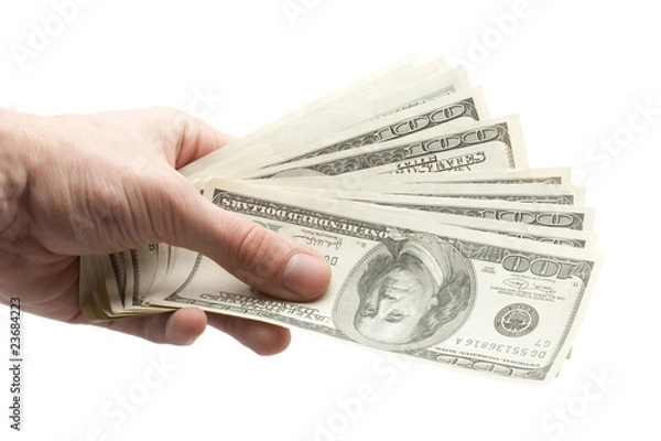 Fototapeta hand with money
