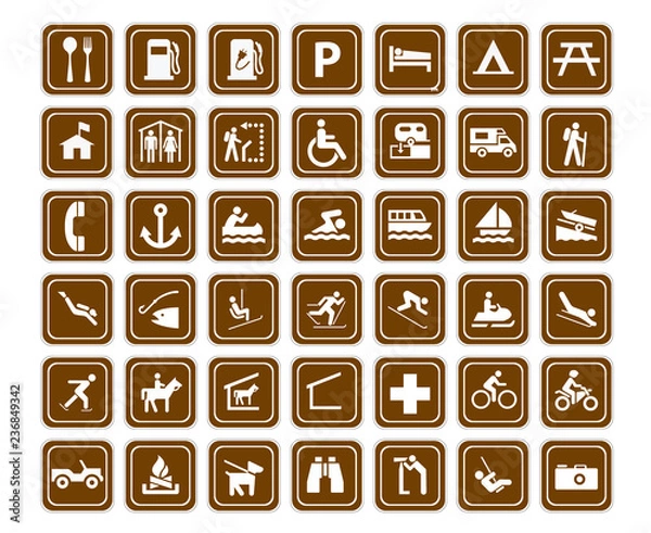 Fototapeta Park Signs Brown