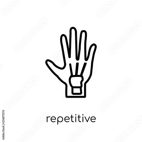 Fototapeta Repetitive strain injury icon. Trendy modern flat linear vector Repetitive strain injury icon on white background from thin line Diseases collection