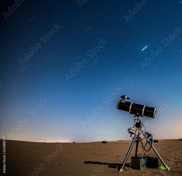Fototapeta Star trails telescope
