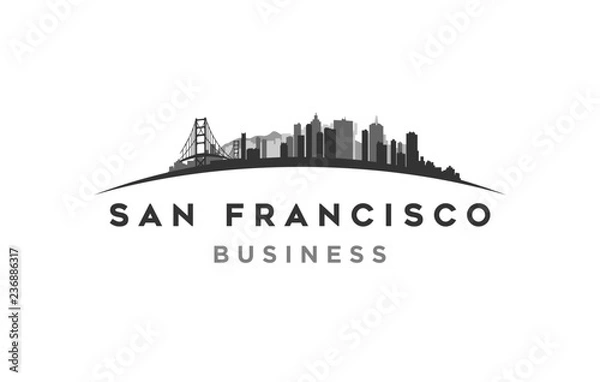 Obraz San francisco nowoczesny krajobraz miejski panoramę logo inspiracji projektami