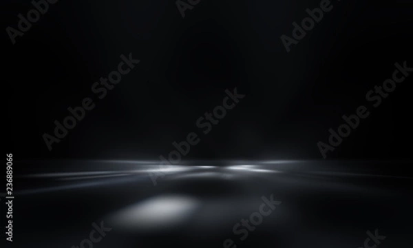 Fototapeta perspective floor backdrop black room studio with gray gradient spotlight backdrop background for display your product or artwork 