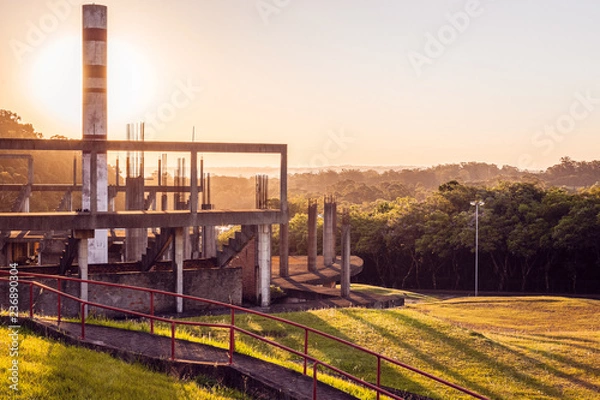 Fototapeta Sunset on the construction