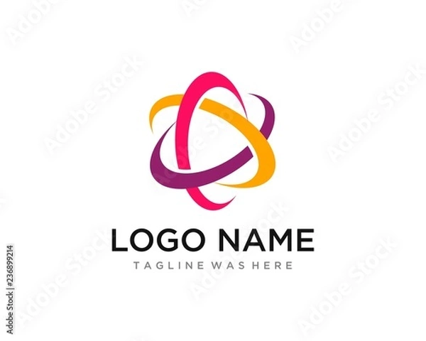 Obraz Swoosh Rotation Orbit Solution Services Clean Logo Template