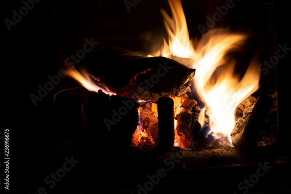 Obraz fire in the fireplace